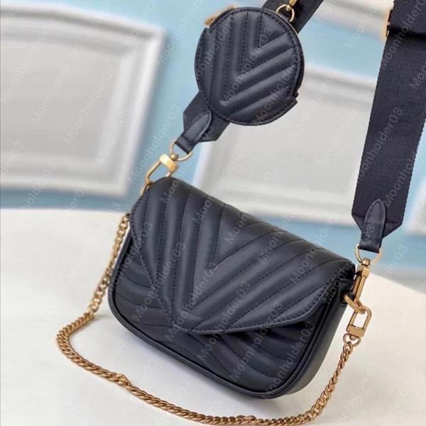 

luxury designer bag multi pochette shoulder bags new wave cross body bag leather flip messenger bag lady fashion chain handbags purse women
