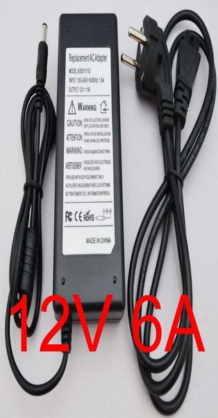 

1pcs ac 100v240v converter adapter dc 12v 6a power supply 72w for 35285050 smd led light cctv us eu au uk cable new2800553