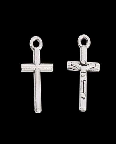 

antique silver plated cross charms alloy religious jesus pendant charms for wire bangle 917mm drop aac13046689665, Bronze;silver