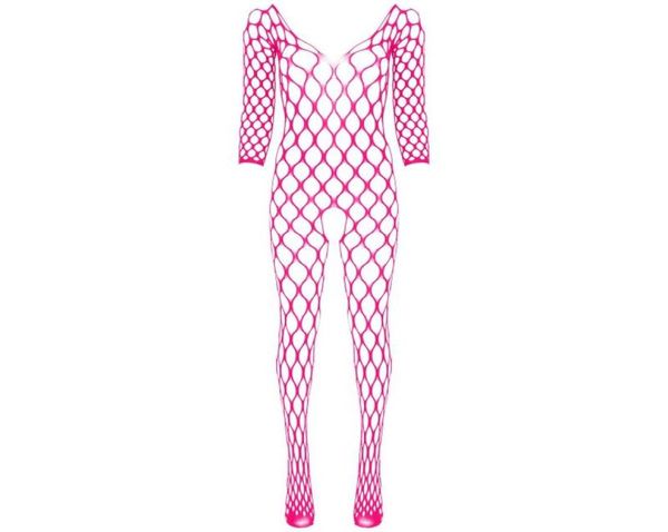 

womens v neck long sleeve crotchless bodystocking stretchy fishnet bodysuit mesh lingerie nightwear sleepwear5091188