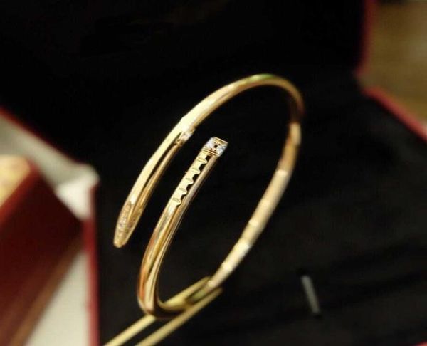 

v gold thick nail bracelet with diamond in three colors plated for women wedding jewelry gift have box stamp ps47956520842, Golden;silver