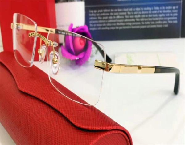 

selling glasses frame 18k frame goldplated ultralight optical glasses legs for men business style eyewear with box1499352, Black