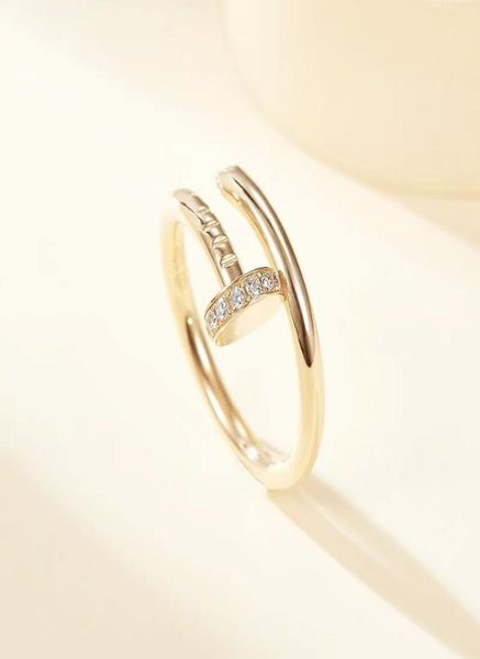 

designer women039s nail ring classic fashion ring 18k gold girl valentine039s day wedding love gift 316l stainless steel jew1267241, Slivery;golden