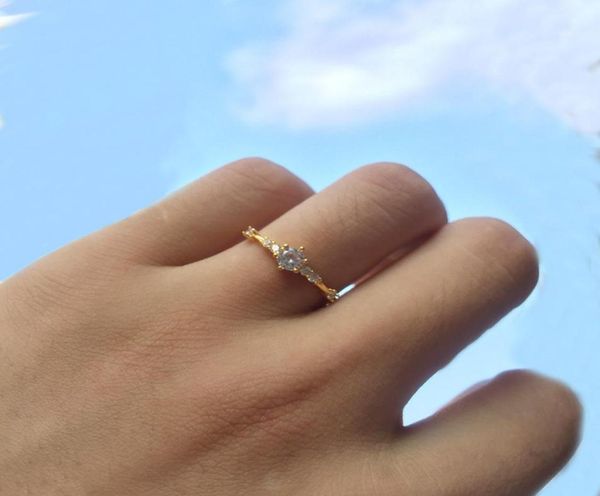 

2019 fashion jewelry luxury women engagement wedding rings silver gold color cubic zirconia ring3137897