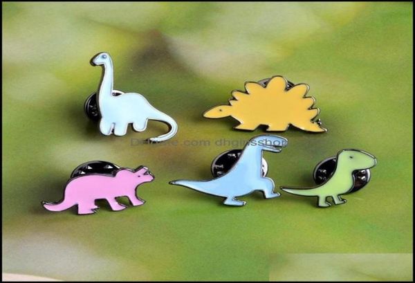 

pins brooches jewelry student cartoon dinosaur series brooch drop oil cute animal schoolbag cor badge alloy enamel lapel pin for d9745745, Gray