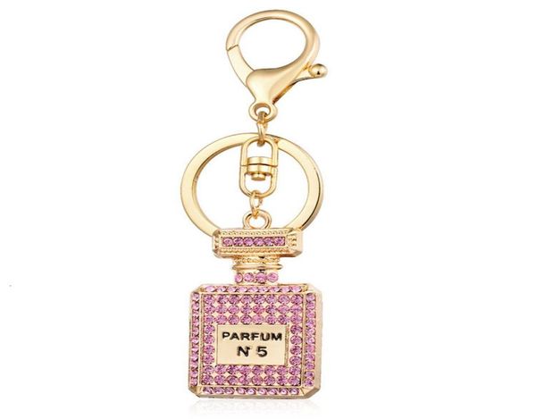 

creative fashion diamond auto pendant keychain perfume bottle key chain ladies039 pendant accessories6309044, Silver