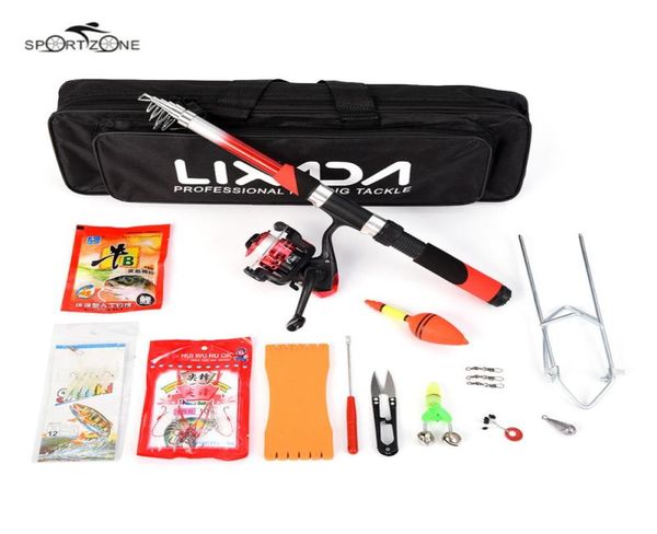

lixada 21m fishing rod reel combo full kits spinning reel pole set with lure swivel tool set in bag case fishing tackle pesca8750969