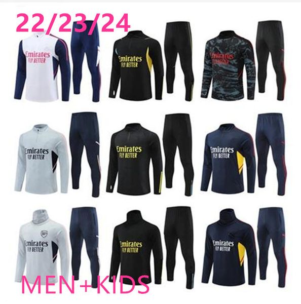 

22 23 24 arsen tracksuit soccer jerseys pepe saka boys gunners training suit odegaard thomas tierney smith rowe 22 23 transport men kids 01, Black