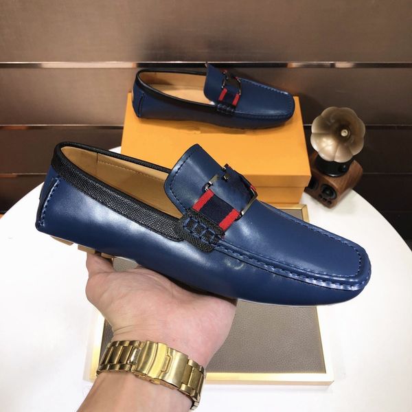 

loafers men casual leather shoes slip on fashion italian moccasins luxury designer brand loafer evening dress business all-match, Black