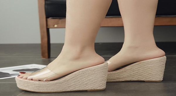 

transparent slipper woman summer outside 2019 sandals woman with high with will2657350, Black