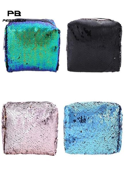 

women glitter sequin gorgeous clutch zipper cosmetic travel mini makeup bag2192502