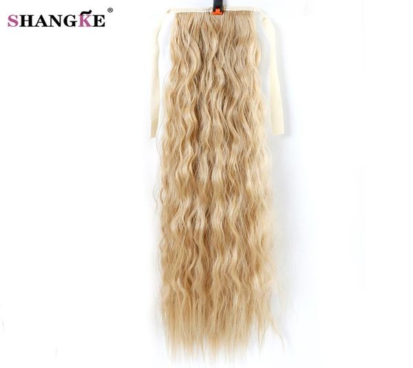 

shangke hair 22039039 long curly ponytail for black women wine red hair heat resistant synthetic fake pieces4021677