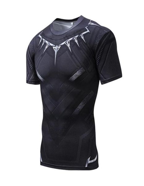 

2017 new fashion trend men panthers short sleeve elastic compression breathable sweat slim shirt7543076