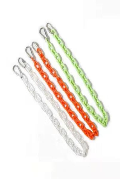 

2020 candy color green plastic acrylic resin chain steampunk pants chain hanging tidal wave trend punk hiphop jewelry3426776, Silver