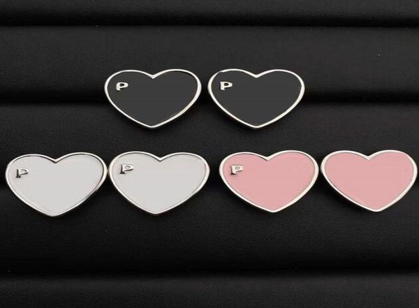 

fashion heart stud hoop black white drop for women charm earrings letter lovers wedding girl ears christmas gift accessories3129197, Golden;silver