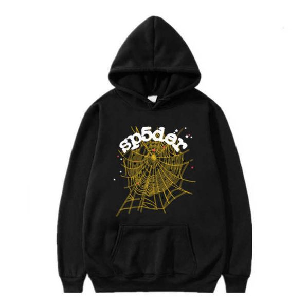

mens hoodies sweatshirts sp5der luxury fashion hoodie womens outerwear 555555 letter printed hooded sweater long sleeved sportsweuojs, Black