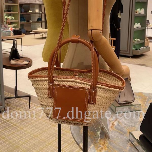 

with golden letter logo fashion lafite grass woven women's handbag shoulder bags crossbody shopping bag 34x17cm