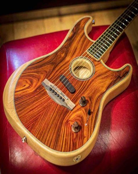 

acoustasonic tele amber flame maple hollow body electric guitar deep c mahogany neck chrome hardware vintage tuners2263126