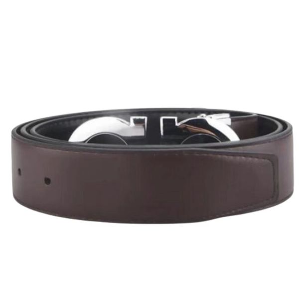 

mens belt designer mens fashion belt woman designer belt width 3.5cm smooth buckle 95-125cm gold silver black letters buckle belt coffee bla, Black;brown