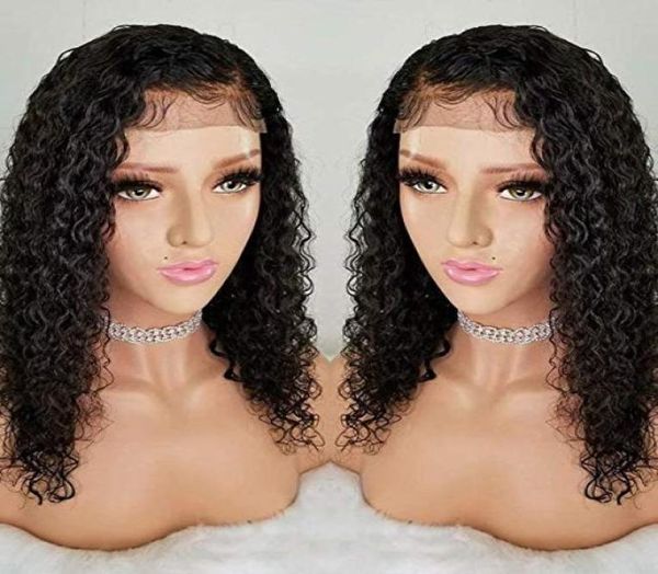 

360 lace frontal wigs water wave curly hd thin film swiss human hair wig for black women with baby hairs 150 density natural colo2853874, Black;brown