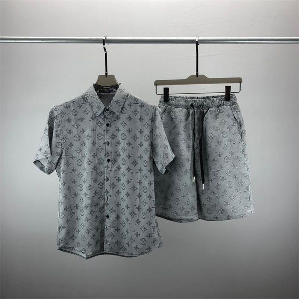 

luxury designer summer beach designer dress shirts geometric print bowling shirt hawaii floral casual shirts men slim fit short sleeve short, Black;brown