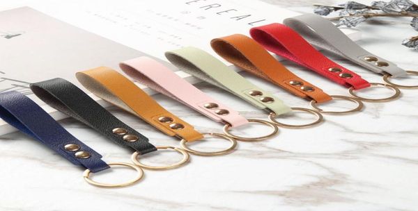 

fashion design pu leather keychains gold circle ring bag car key chain in stock1219115, Silver