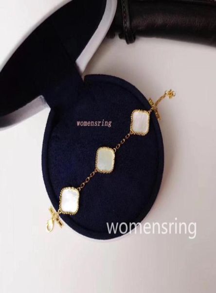 

new strand 925 sterling sliver bracelet for women lucky clover bracelet ladies jewelry inlaid zircon anklets bracelets on a leg pe7015323, Black