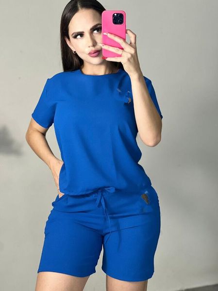 

j2841 european american women's tracksuits summer new solid color embroidered scasual short suit, Gray