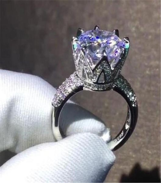 

queen crown 4ct lab diamond ring 925 sterling silver engagement wedding band rings for women bridal anniversary party jewelry6929423