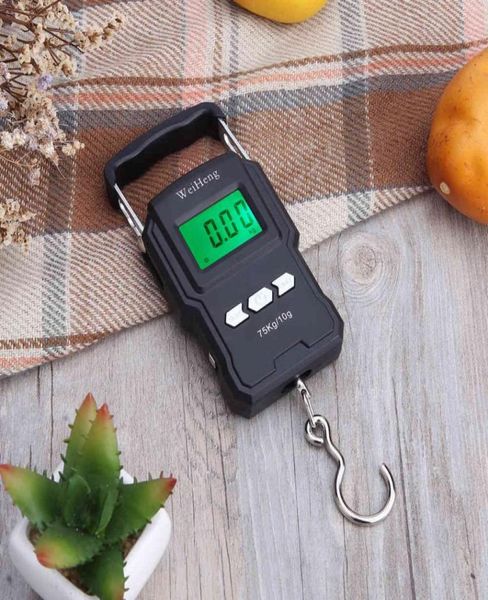 

75kg10g electronic weighing 50kg5g lcd digital display hanging hook scale with measuring tape for fishing travel3936211