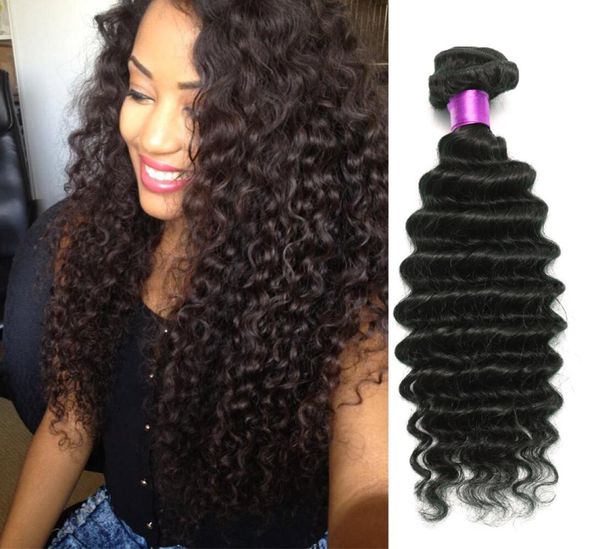 

brazilian deep wave hair 4 pcslot brazilian deep wave 6a unprocessed virgin brazilian hair 4 bundles deep wave curly3636725, Black