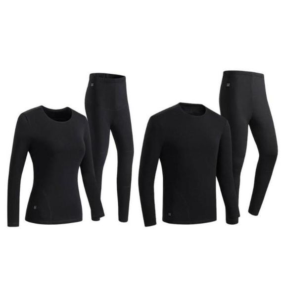 

yoga outfit heating underwear set heated long johns with fleece lined for winter warming soft base layer thermals suit men and wom2713868