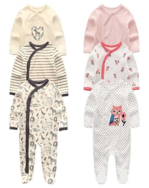 

full sleeve cotton rompers newborn boy girl clothes 2020 ropa bebe oneck baby romper jumpsuits 12monthes lj2010237816285, Blue