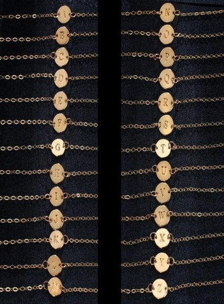 

gold plated az letter pendant bracelet bangle ankles couple jewelry party gifts christmas accessories1840097, Golden;silver