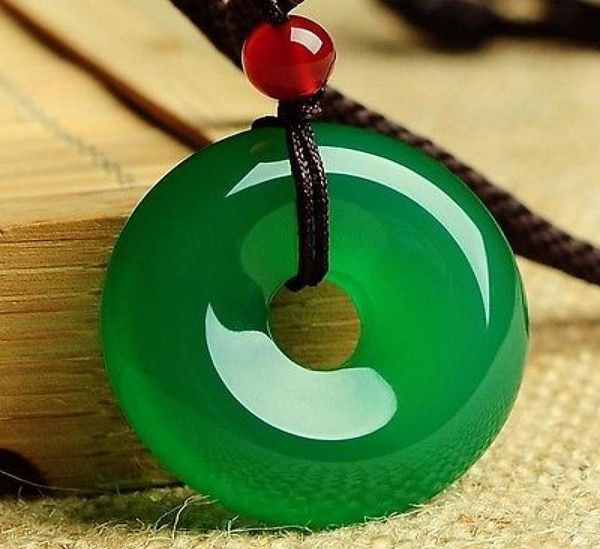 

100 genuine natural green agate jade pendant necklace pendant buckle3609681, Silver