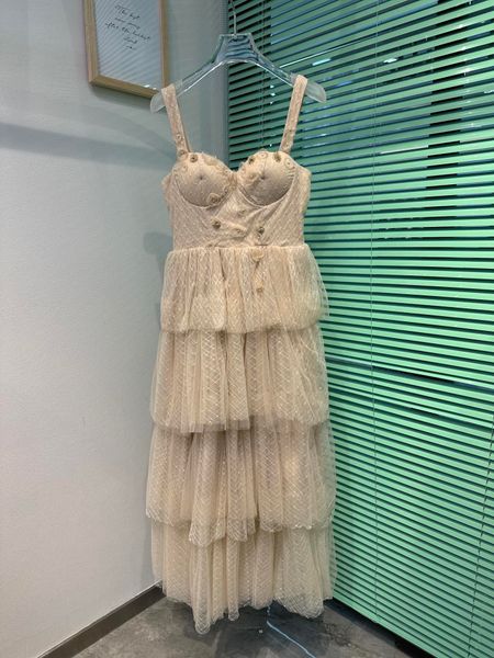 

women's dress 2023 spring/summer new european fashion designer dress beaded heavy industry embroidery embroidery hanging strap dress, White;black