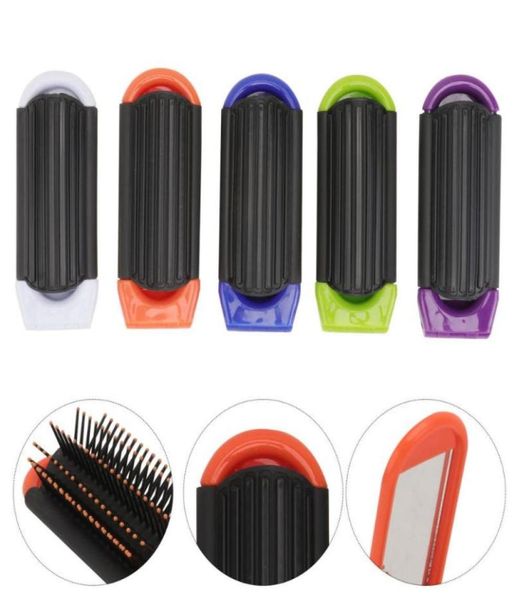 

hair brushes 5pcs portable folding comb with mirror antistatic high temperature resistance combs for travel outdoor white blue3324943, Silver