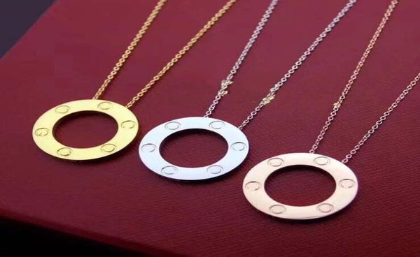 

full cz stainless steel love necklaces pendants fashion choker necklace women men lover neckalce jewelry gift with velvet bag7492687, Silver