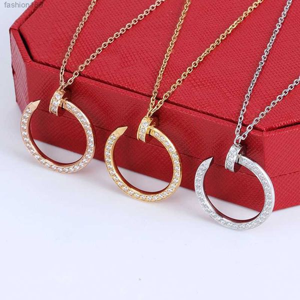 

men and women pendant necklace fashion designer design stainless steel nail necklaces, Silver