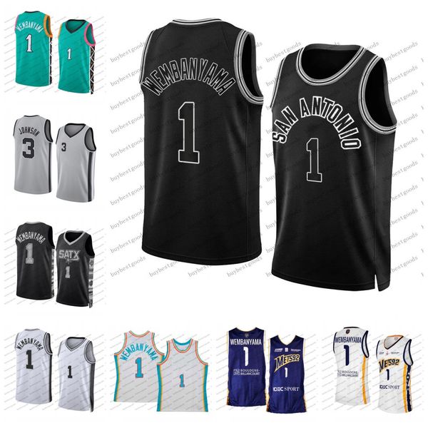 

victor wembanyama 1 jersey 2023 basketball jerseys draft pick no.1 custom 3 keldon johnson 5 paolo banchero shirt vest, Black;red