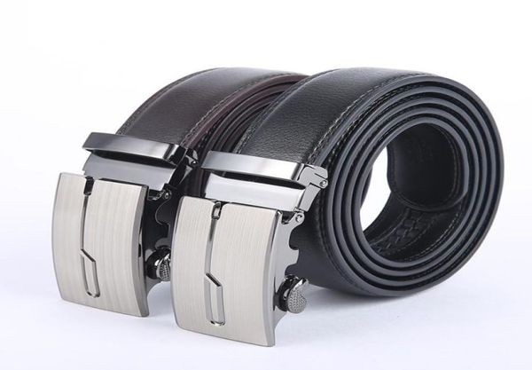

leather belt men black brown strap male metal belt automatic buckle business male men039s belts ceinture homme2931486