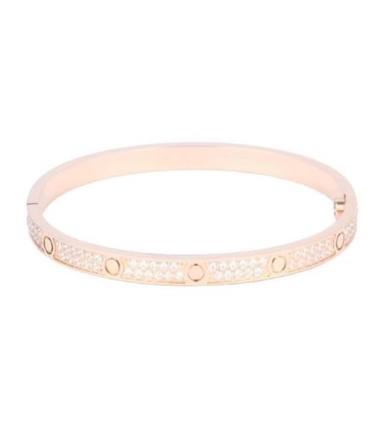 

20221 titanium steel 3 row full diamond bracelet fashion women men chirstmas bangle bracelets distance jewelry gift with gift box2433524, Black