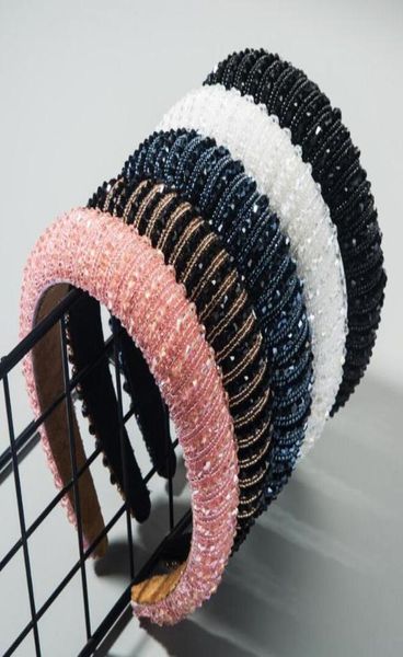 

highend ladies sponge headband simple widesided fashion handmade beaded net red temperament headband korean hair accessories7299244, Silver