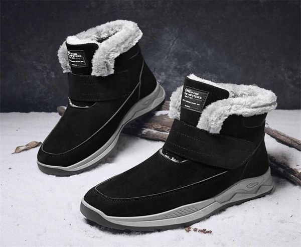 

boots stylish winter ankle snow boots for men casual warm outdoor nonslip men high shoes durable plush lined botas de hombre 221007374465, Black