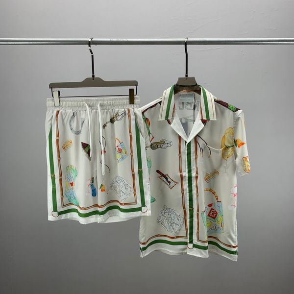 

summer beach designer dress shirts button up shirts print bowling shirt hawaii floral casual shirts men shorts slim fit short sleeve hawaiia, White;black