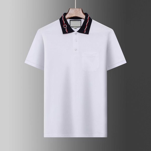 

2023ss designer polo shirts men luxury polos casual mens t shirt snake bee letter print embroidery fashion high street man tee, White;black