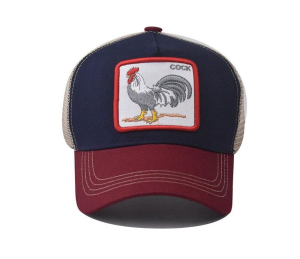 

summer mesh embroidered rooster baseball cap012345675647558, Blue;gray