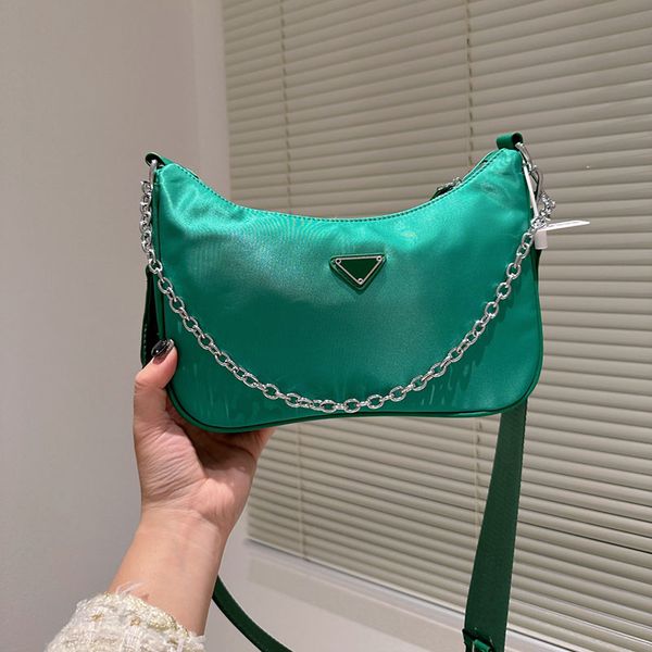 

classic handbag women fashion designer new colors nylon belt chain bags with letters canvas hobo shoulder lady tote handbags messenger prad