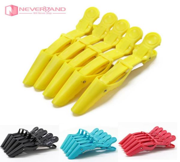 

whole 5pcs lot black red hairdressing salon sectioning clamp crocodile hair clips hairpin grip 4 multicolors styling tools w5132451