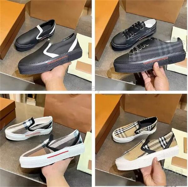 

2023new men women casual shoes vintage checked cotton sneakers low-sneaker designer leather trainers striped pattern trainer canvas gabardin